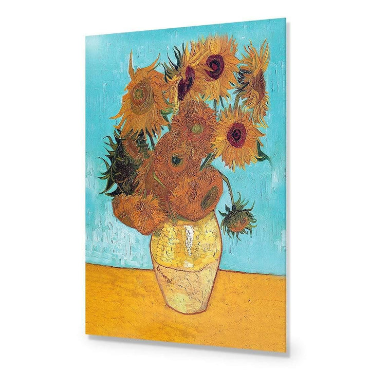 Sunflowers on Blue By Van Gogh Wall Art