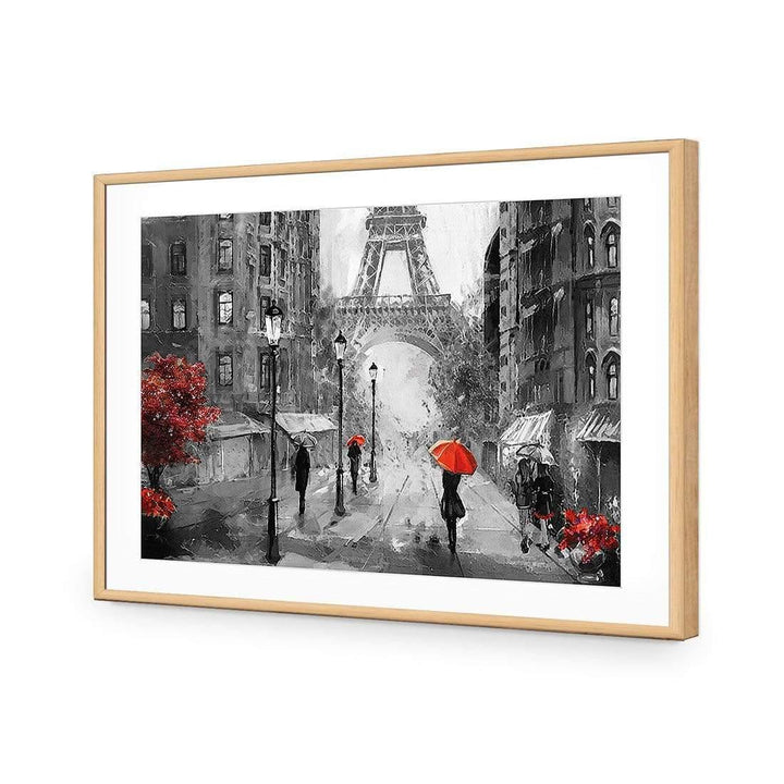 Shopping in Paris, Black and White with Red Wall Art