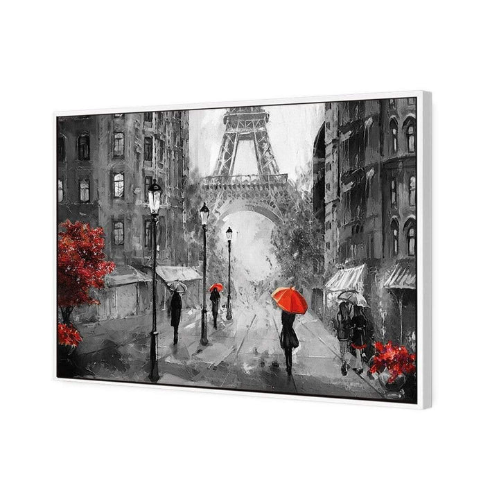 Shopping in Paris, Black and White with Red Wall Art