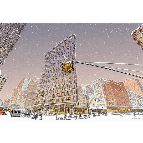 New York Streetscape Sketch Horizontal