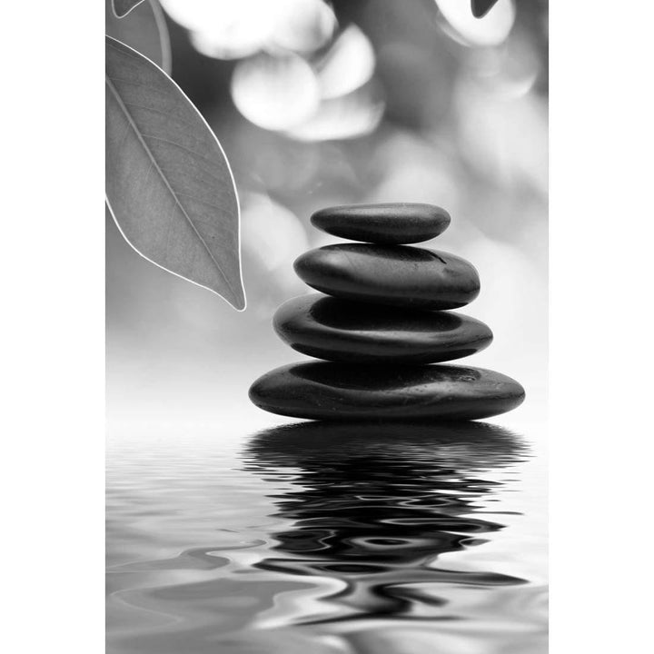 Stack of Stones, Black and White (Portrait) Wall Art
