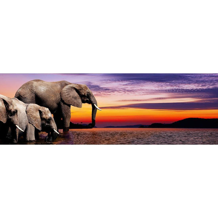 African Savannah Elephants (long) Wall Art