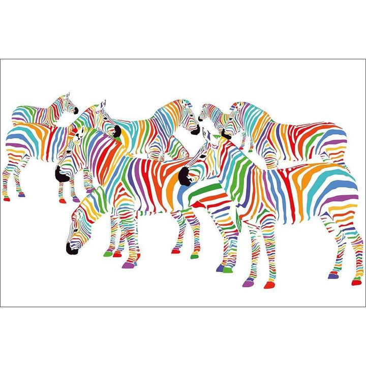 Multicoloured Zebras Wall Art