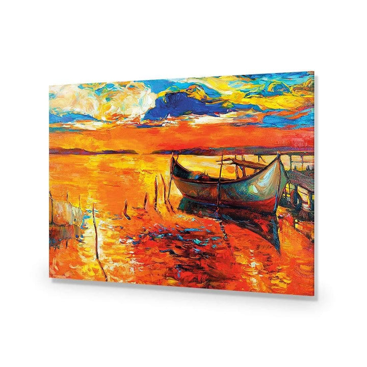 Boat on Orange Waters Wall Art