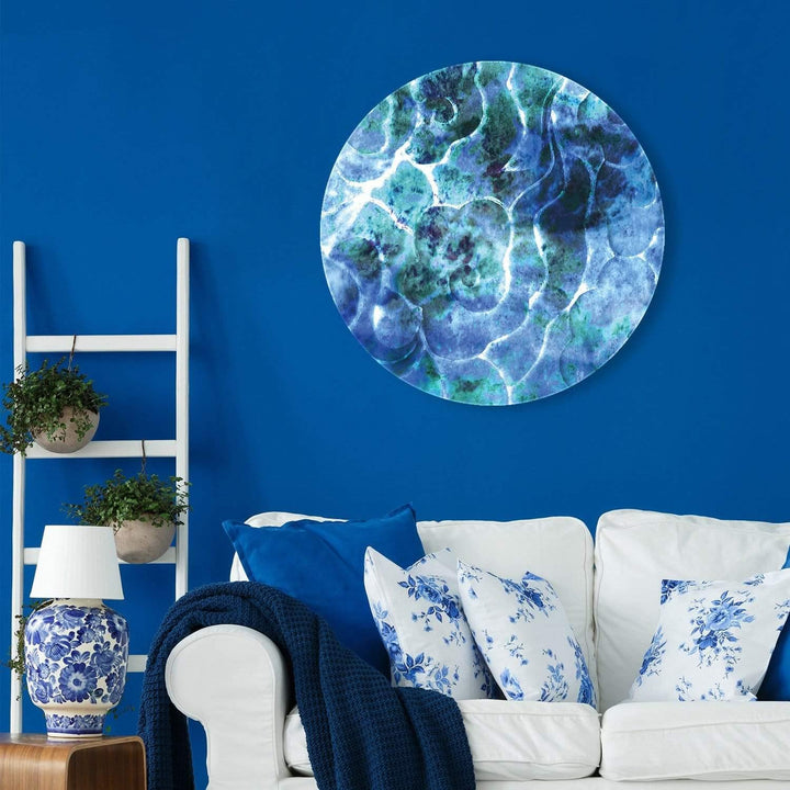 Brenee Vivid Blue Circle Acrylic Glass Wall Art