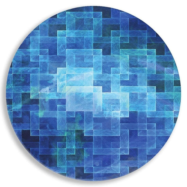Square Infinity Blue Abstract Circle Acrylic Glass Wall Art