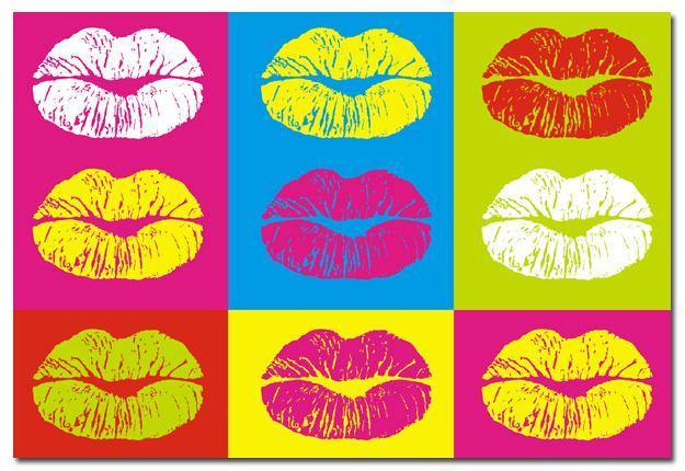 Pop Art Kisses (rectangle) Wall Art