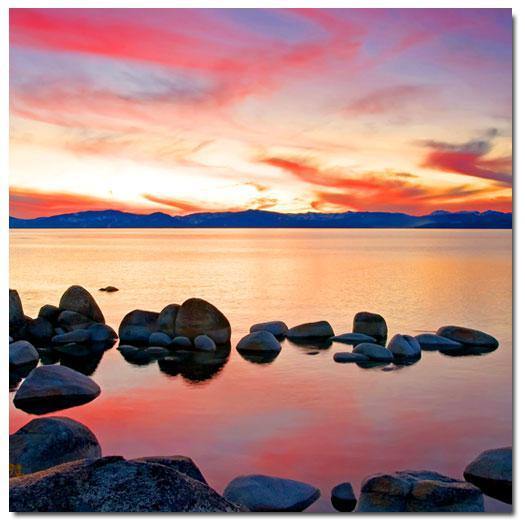 Sunset Calm Waters (square) Wall Art