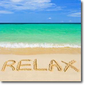 Relax on Beach (Square) Wall Art