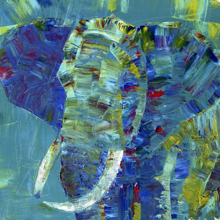 Painted Elephant (square) Wall Art