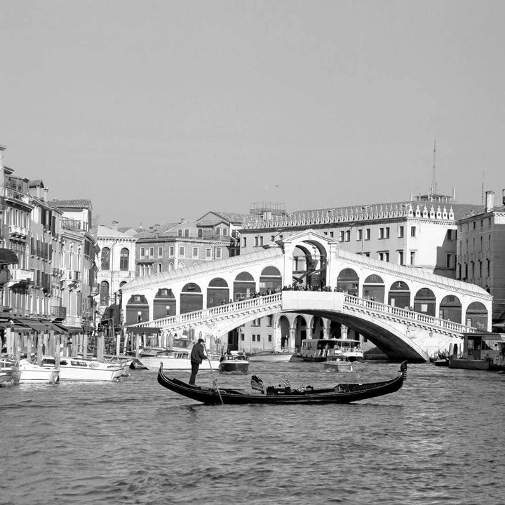 Bridge in Venice, Black and White (square) Wall Art