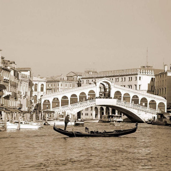 Bridge in Venice, Sepia (square) Wall Art