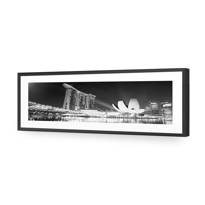 Double Helix Bridge Singapore, Black and White (long) Wall Art