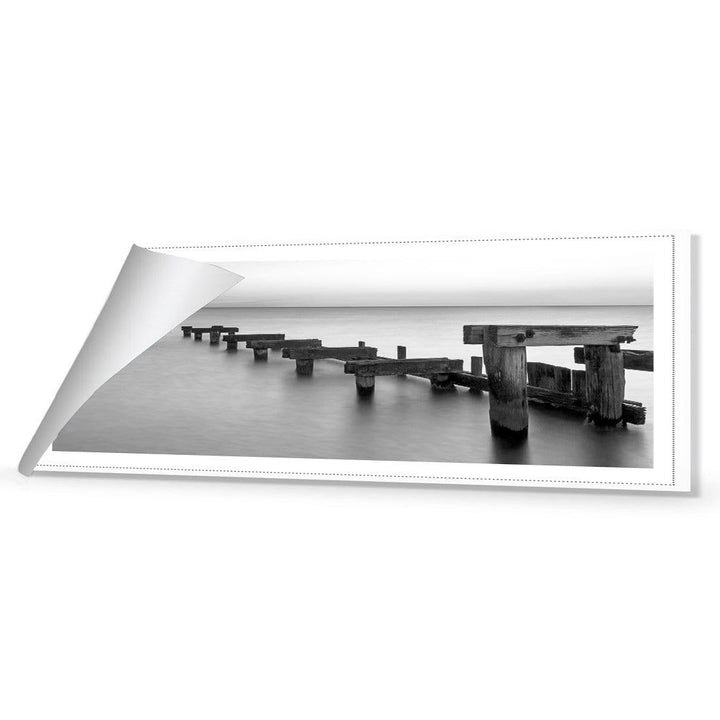 Old Bay Jetty, Black and White (long) Wall Art