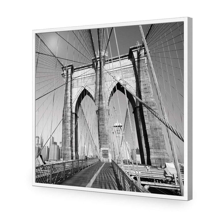 Brooklyn Bridge, Black and White (square) Wall Art