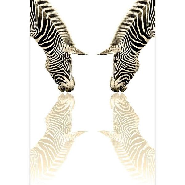 Zebra Reflection, Sepia Wall Art
