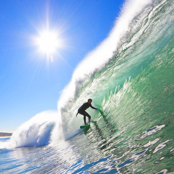 Surfer In The Sun, (Square) Wall Art