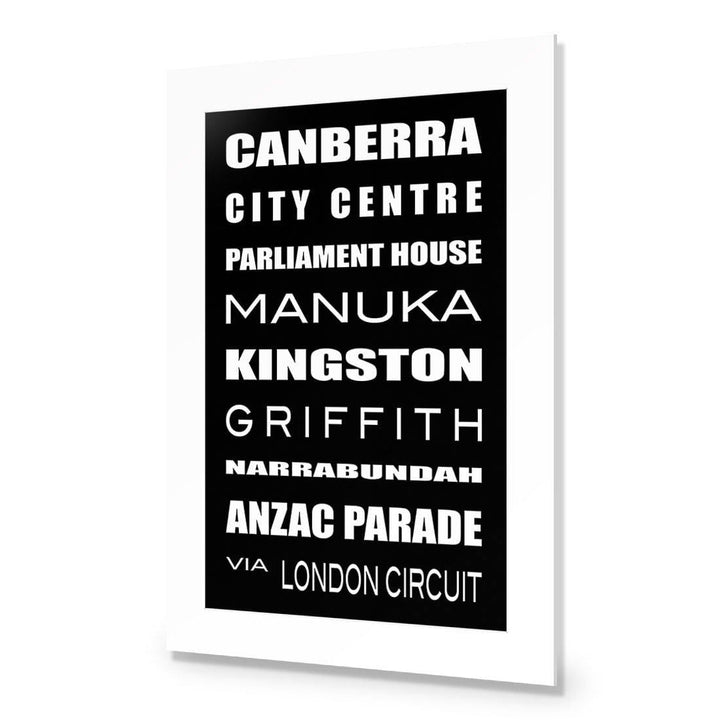 Bus Scroll Canberra Black and White Wall Art