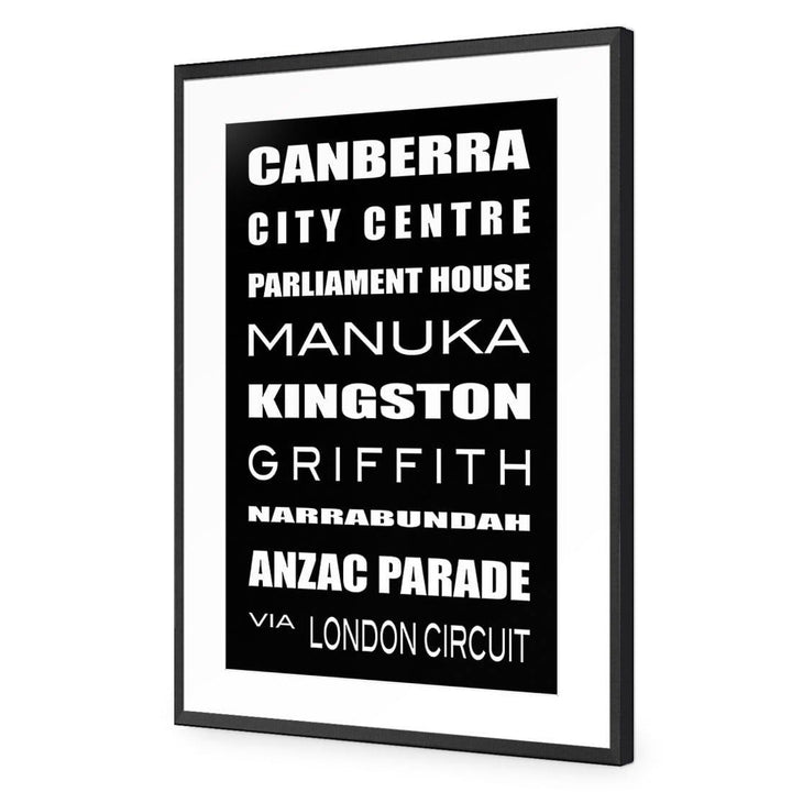 Bus Scroll Canberra Black and White Wall Art