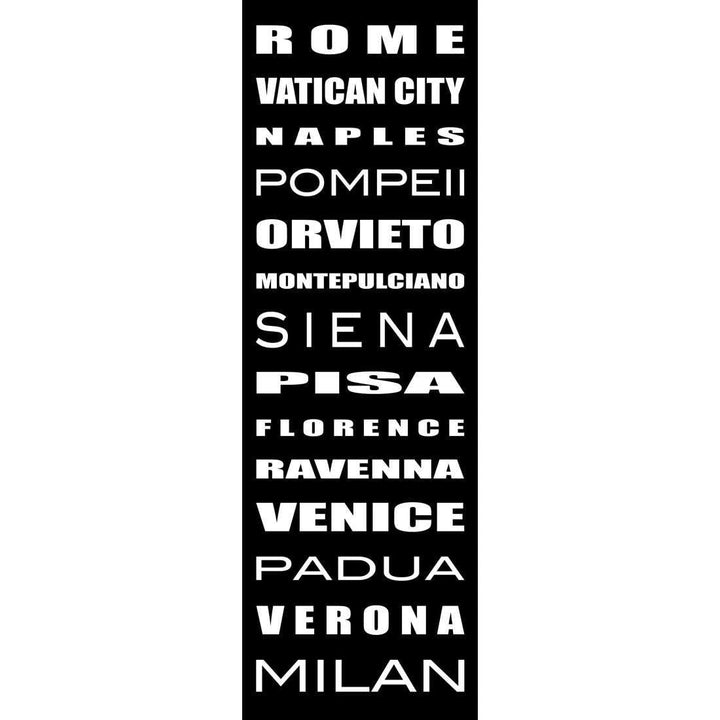 Italy Bus Scroll, Black and White (Long) Wall Art