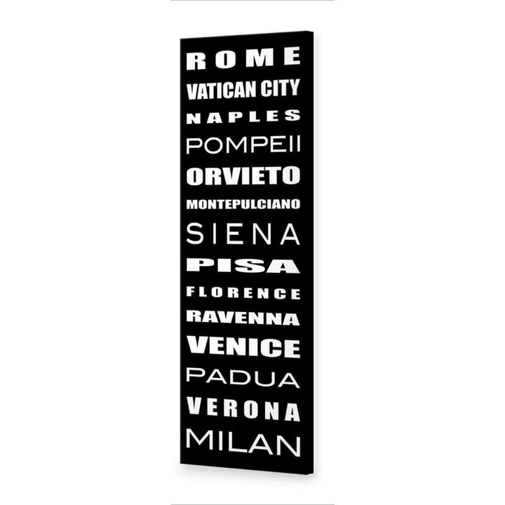 Italy Bus Scroll, Black and White (Long) Wall Art