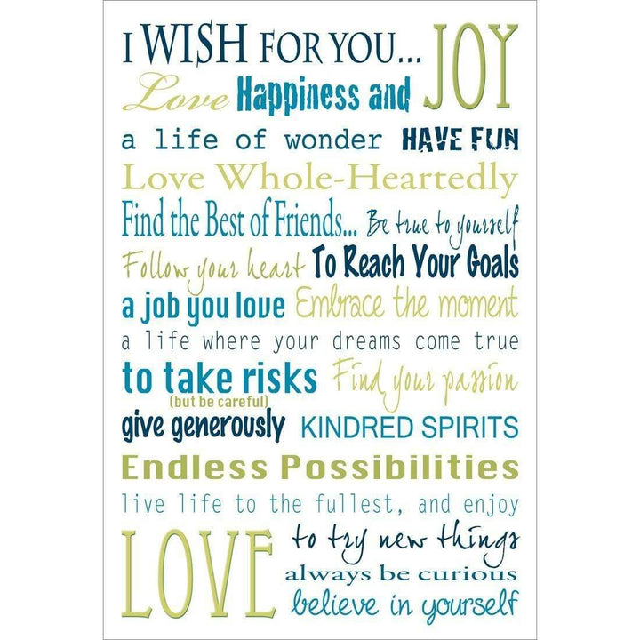 I Wish For You, Green & Blue, (Rectangle) Wall Art