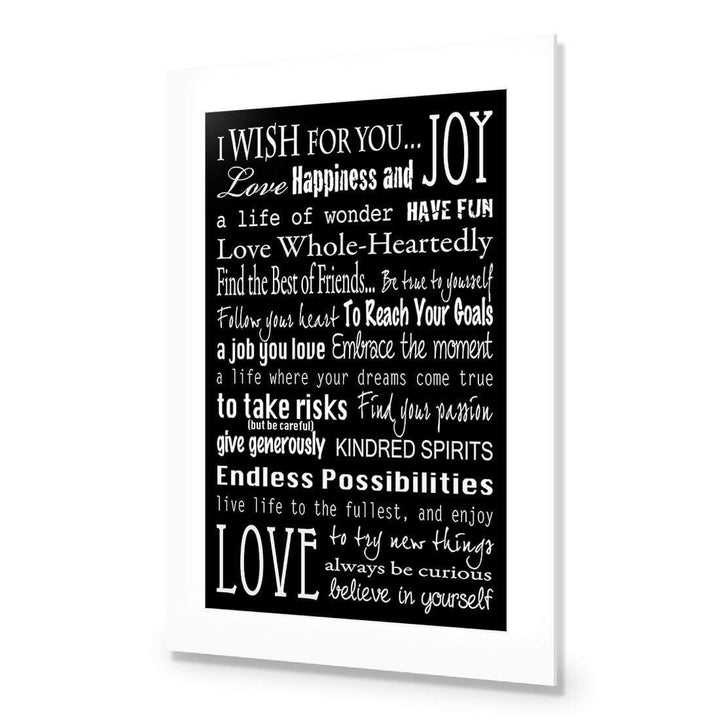 I Wish For You, Black and White, (Rectangle) Wall Art