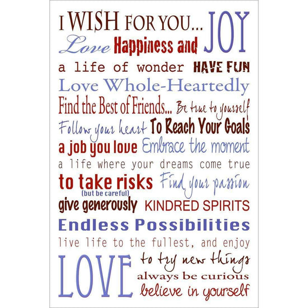 I Wish For You, Blue & Red, (Rectangle) Wall Art