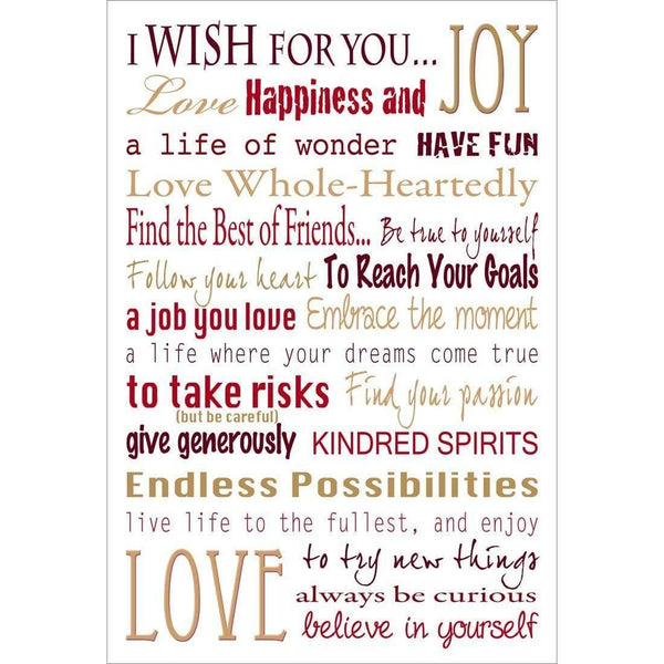 I Wish For You, Red & Brown, (Rectangle) Wall Art
