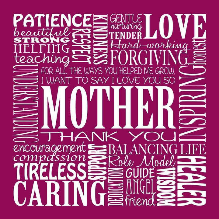 Mother Words, Purple (Square) Wall Art