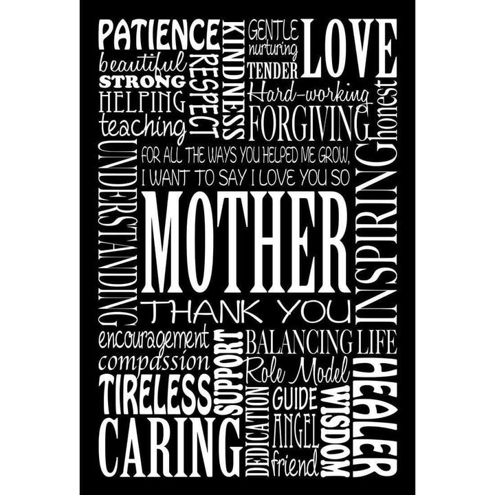 Mother Words, Black and White (Rectangle) Wall Art