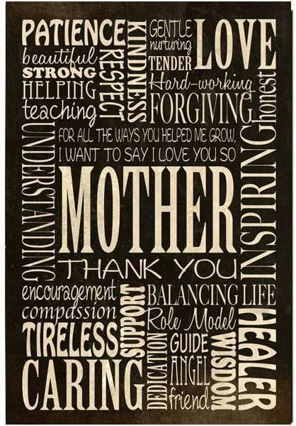 Mother Words, Antique (Rectangle) Wall Art