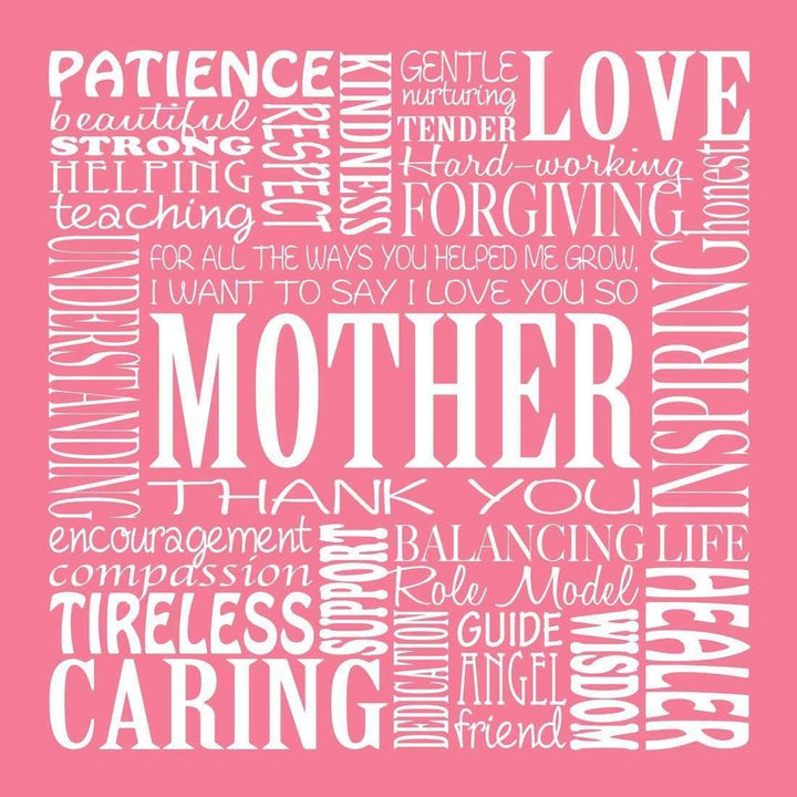 Mother Words, Pink (Square) Wall Art