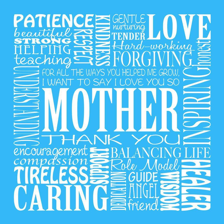 Mother Words, Sky Blue (Square) Wall Art
