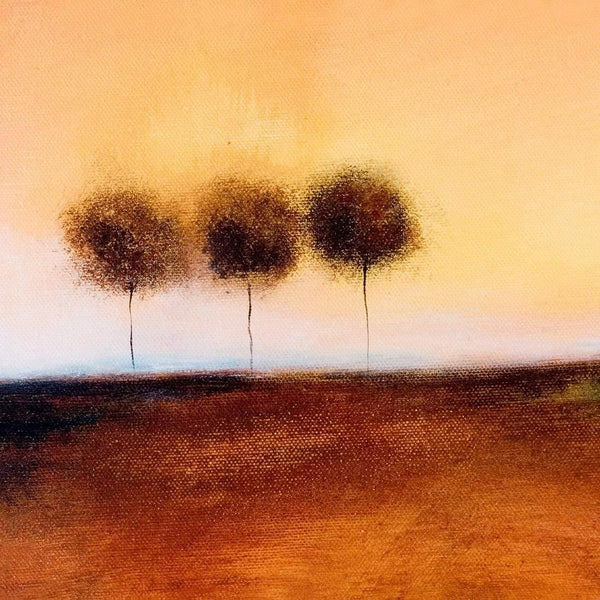 Three Cotton Trees Landscape, Original (square) Wall Art