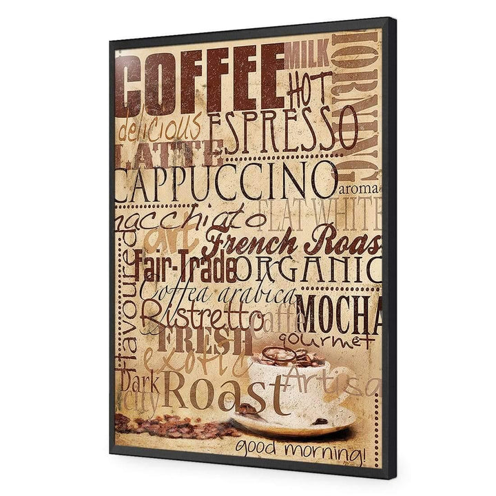 Coffee Words Montage, Antique Wall Art