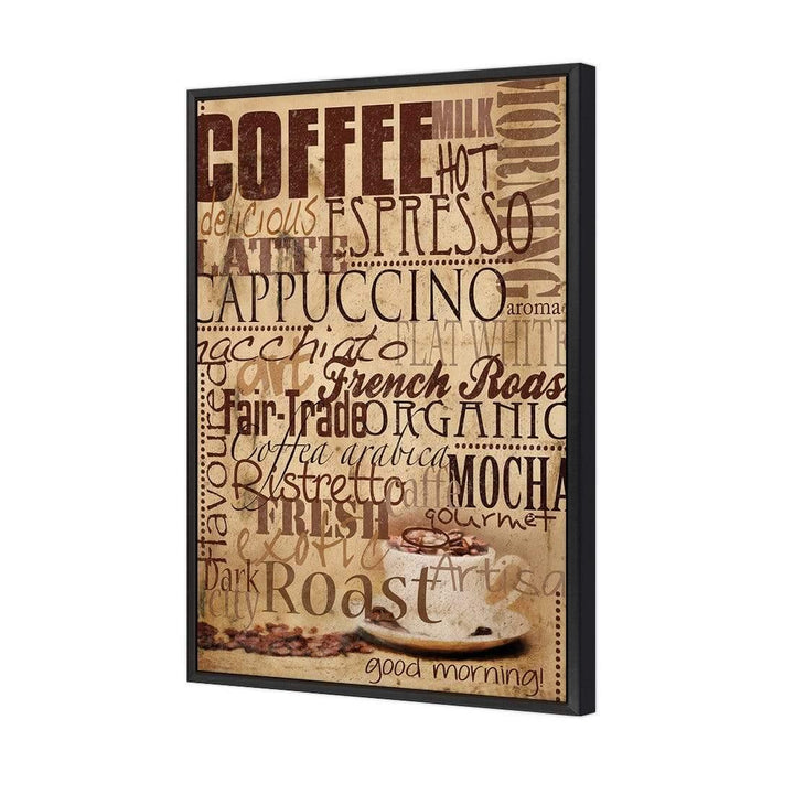 Coffee Words Montage, Antique Wall Art