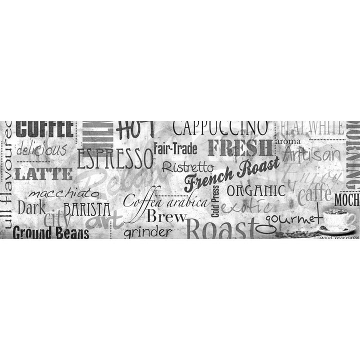 Coffee Montage, Black and White (Long) Wall Art