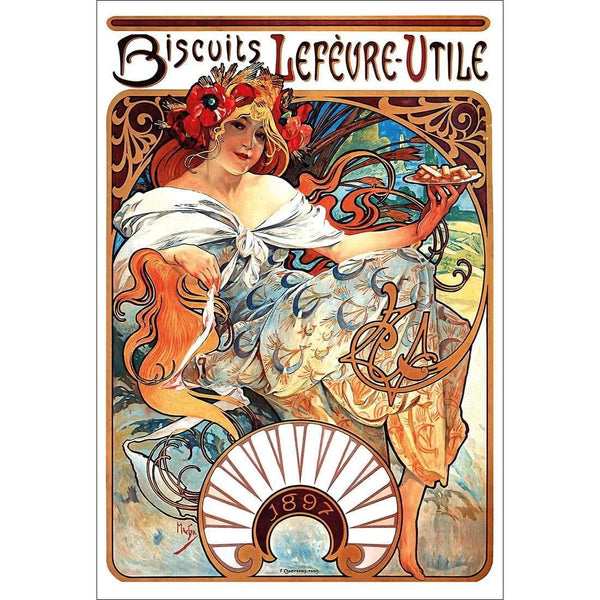 Biscuits, Lefevre Utile By Alphonse Mucha Wall Art