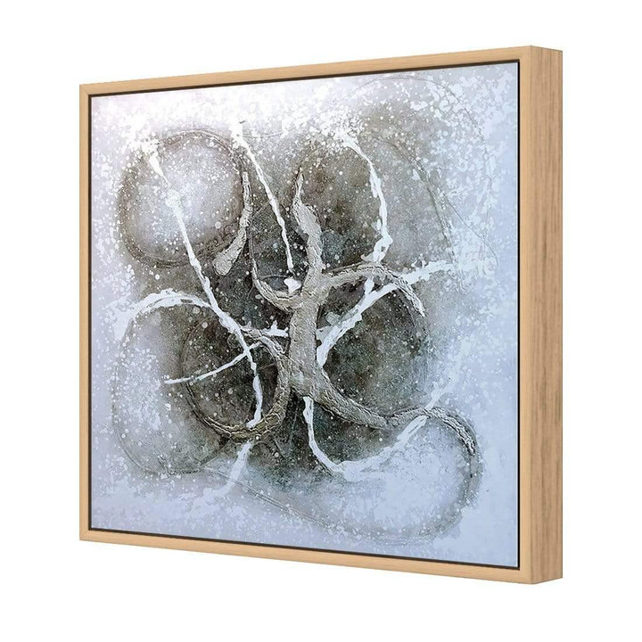Silver Crescents Acrylic Hand Painted Canvas - 120x120 cm Wall Art