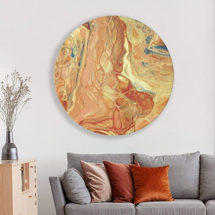 Romanticism in Amour Abstract Circle Acrylic Glass Wall Art
