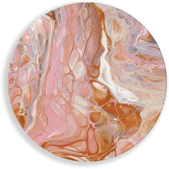 Romanticism in Blush Abstract Circle Acrylic Glass Wall Art