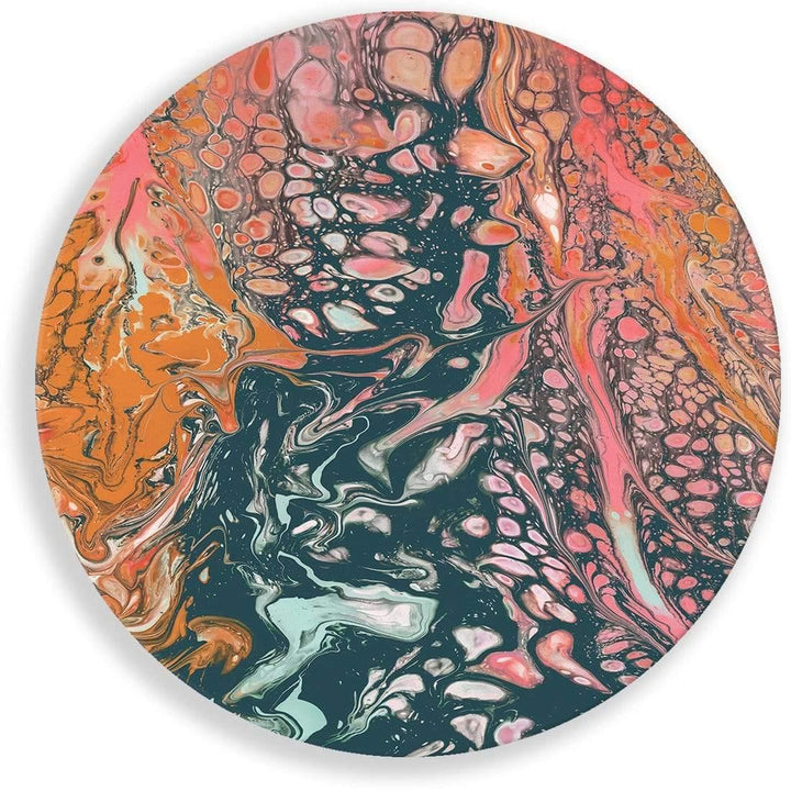 Terra Rose Abstract Circle Acrylic Glass Wall Art