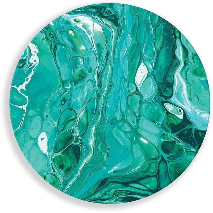 Life is a Mystery Emerald Abstract Circle Acrylic Glass Wall Art