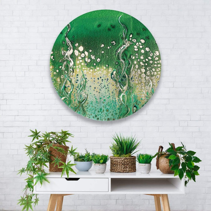 Firefly Forest Abstract Circle Acrylic Glass Wall Art